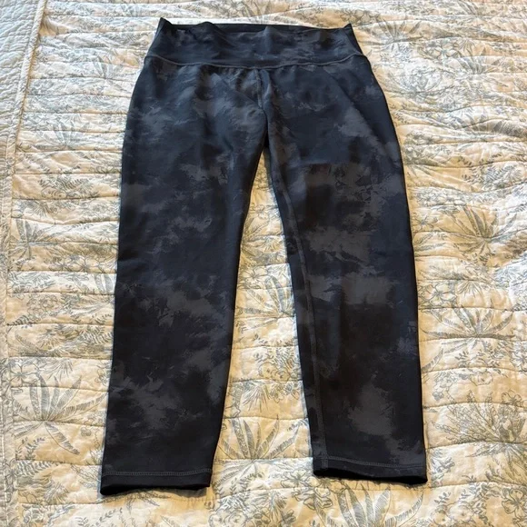 Woman’s All Fenix SZ L Compression High-Rise Black Tie-Dye Leggings - Picture 1 of 11